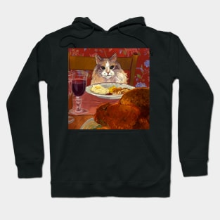 Romantic Dinner with my cat Hoodie